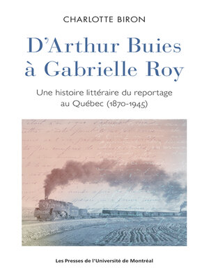 cover image of D'Arthur Buies à Gabrielle Roy